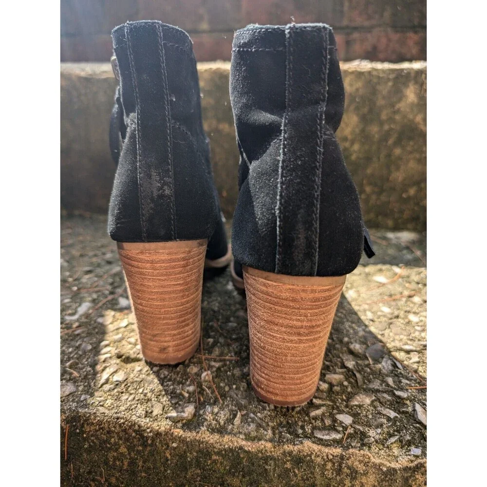 Windsor Smith Shoes Women Sz 8‎ Black Leather Suede Gloria Western Ankle Booties